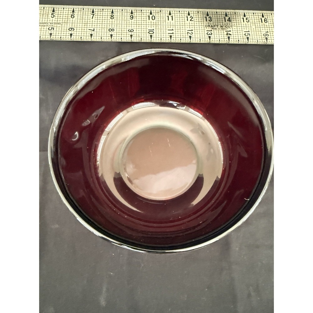 Arcoroc Ruby‎ Red Glass Bowl Round Glossy France 8 in Decorative